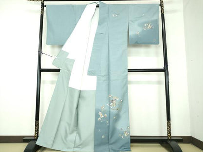 平和屋着物●本場染大島紬 訪問着 作家物 宝尽くし 更紗花文 暈し染め 金彩 正絹 逸品 DABB4564ps