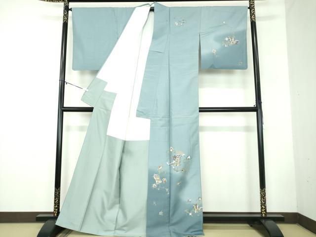 平和屋着物●本場染大島紬 訪問着 作家物 宝尽くし 更紗花文 暈し染め 金彩 正絹 逸品 DABB4564ps