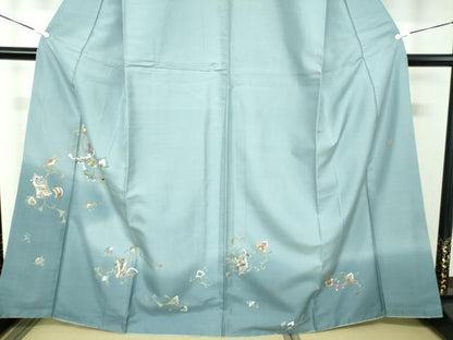 平和屋着物●本場染大島紬 訪問着 作家物 宝尽くし 更紗花文 暈し染め 金彩 正絹 逸品 DABB4564ps