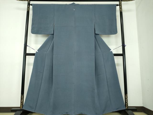 平和屋着物●上質な色無地 錆鼠色 鬼しぼ縮緬 正絹 逸品 未使用 DABB4565ps
