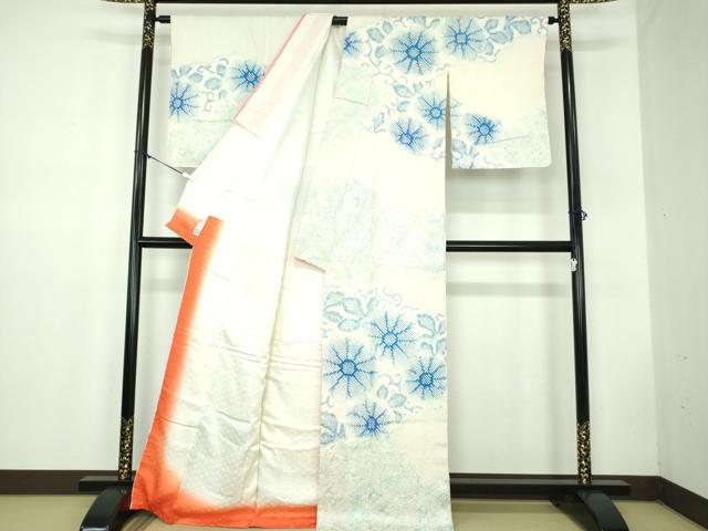 平和屋着物●訪問着 総絞り 吉祥花文 正絹 逸品 DABB4567ps