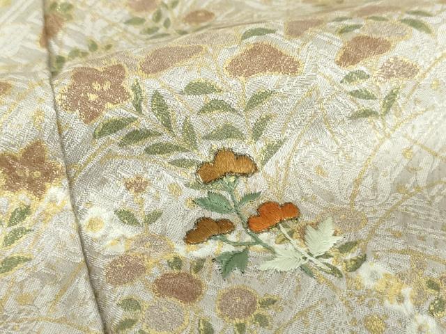 平和屋着物●訪問着 絞り 刺繍 雲取り花文 金彩 鈴乃屋扱い 正絹 逸品 DABB4570ps