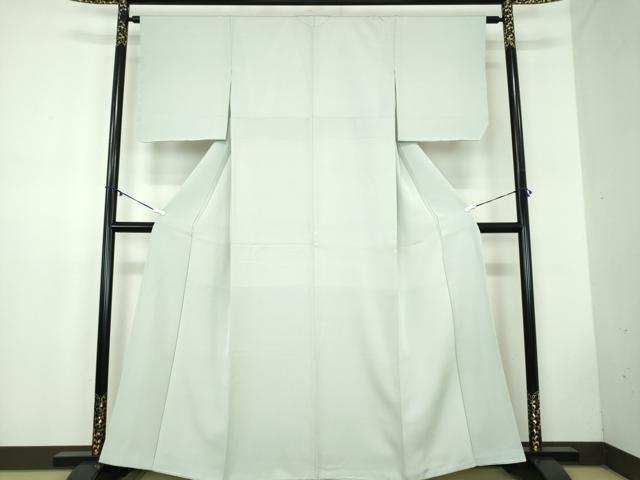 平和屋着物●訪問着 霞地紋 色無地 柳鼠色 正絹 逸品 未使用 DABB4579ps