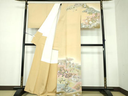 平和屋着物●訪問着 絞り 辻が花 暈し染め 金彩 正絹 逸品 DABB4581ps