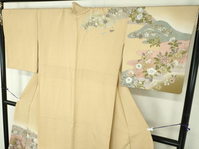 平和屋着物●訪問着 絞り 辻が花 暈し染め 金彩 正絹 逸品 DABB4581ps