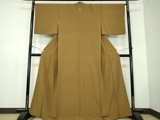 平和屋着物●上質な色無地 朽葉色 正絹 逸品 DABB4582ps