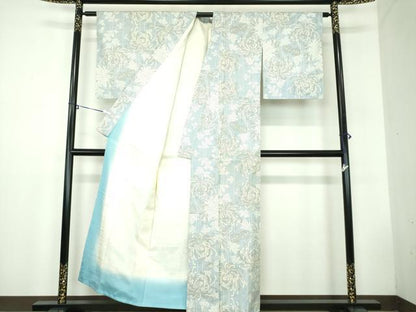 平和屋着物●本場大島紬 白大島 7マルキ 乱菊 正絹 逸品 DABB4583ps