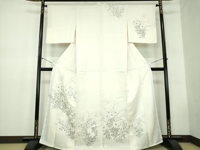 平和屋着物●訪問着 刺繍 手描き 秋草文 暈し染め 正絹 逸品 DABB4586ps