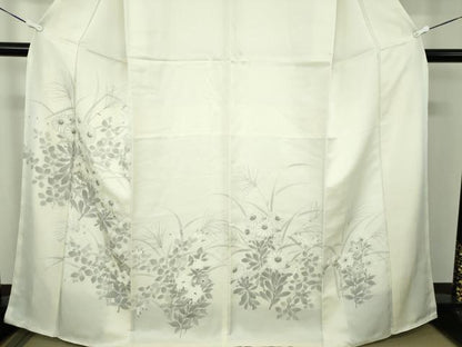 平和屋着物●訪問着 刺繍 手描き 秋草文 暈し染め 正絹 逸品 DABB4586ps