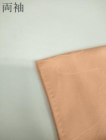 平和屋着物●上質な色無地 霞風景地紋 赤香色 正絹 逸品 DABB4587ps