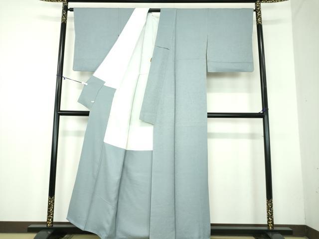 平和屋着物●上質な色無地 草花地紋 湊鼠色 さが美扱い 正絹 逸品 DABB4589ps