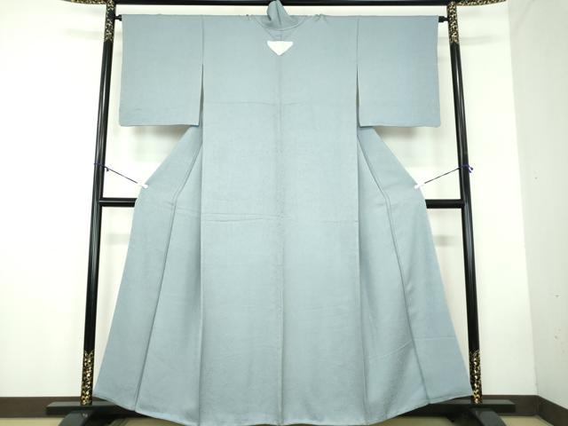 平和屋着物●上質な色無地 草花地紋 湊鼠色 さが美扱い 正絹 逸品 DABB4589ps