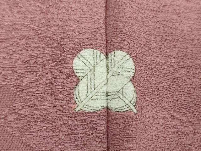 平和屋着物●上質な色無地 雲取り雪芝地紋 煤竹色 正絹 逸品 DABB4590ps