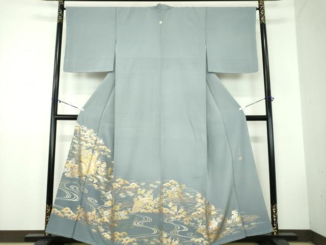 平和屋着物●金彩友禅 卓越技能者・名工・和田光正 色留袖 松竹梅 御所車花文 暈し染め 金彩 正絹 逸品 未使用 DABB4592ps