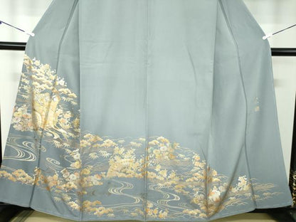平和屋着物●金彩友禅 卓越技能者・名工・和田光正 色留袖 松竹梅 御所車花文 暈し染め 金彩 正絹 逸品 未使用 DABB4592ps