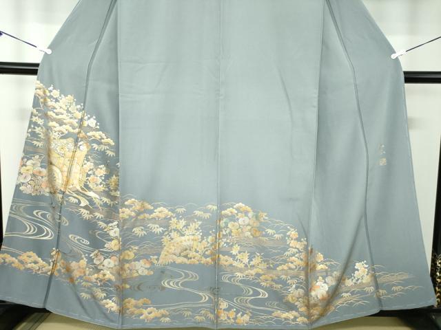 平和屋着物●金彩友禅 卓越技能者・名工・和田光正 色留袖 松竹梅 御所車花文 暈し染め 金彩 正絹 逸品 未使用 DABB4592ps