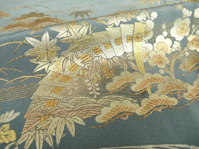 平和屋着物●金彩友禅 卓越技能者・名工・和田光正 色留袖 松竹梅 御所車花文 暈し染め 金彩 正絹 逸品 未使用 DABB4592ps