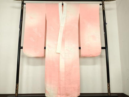 平和屋着物●振袖用長襦袢 無双仕立て 舞蝶地紋 暈し染め 正絹 逸品 DABB4600ps