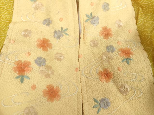 平和屋着物●ファッションデザイナー 花井幸子 長襦袢 無双仕立て 半衿刺繍 青海波 正絹 逸品 DABB4601ps