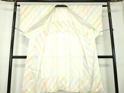 平和屋着物●上質な長襦袢 無双仕立て 鱗地紋 暈し染め 正絹 逸品 DABB4602ps