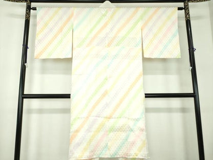 平和屋着物●上質な長襦袢 無双仕立て 鱗地紋 暈し染め 正絹 逸品 DABB4602ps