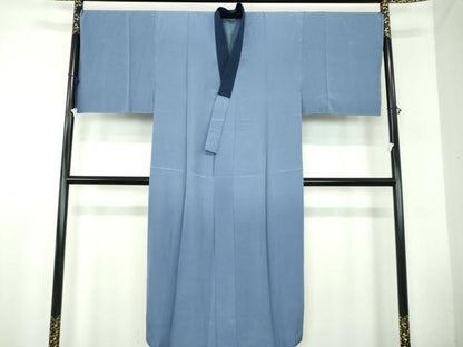 平和屋着物●男性 長襦袢 袷 キングサイズ 手描き 風景文 暈し染め 金彩 正絹 逸品 DABB4604ps