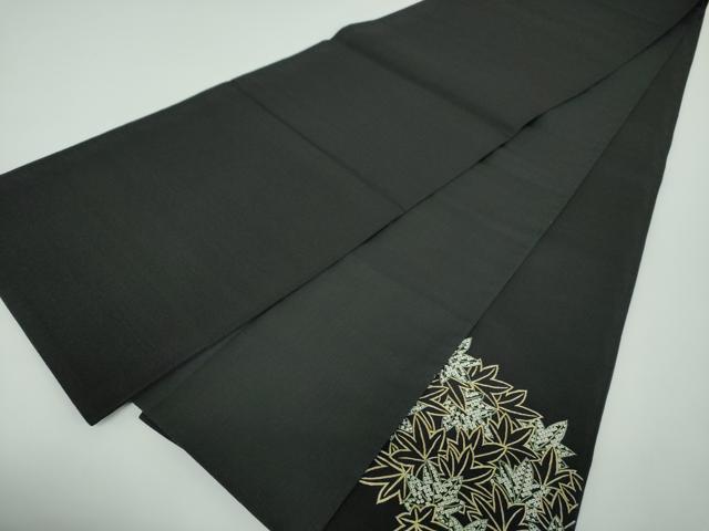 平和屋着物●太鼓柄袋帯 総刺繍 楓 黒地 正絹 逸品 DABB4612ps