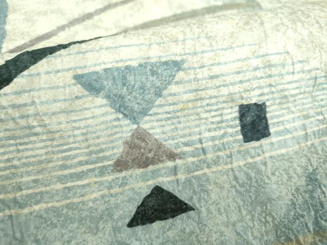平和屋着物●西陣 老舗 渡文謹製 手織 両面 全通柄袋帯 抽象文様 正絹 逸品 DABB4623ps