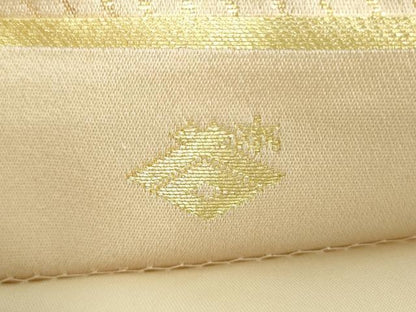 平和屋着物●西陣の名門 本家加納 六通柄袋帯 地紙花文 金糸 正絹 逸品 DABB4641ps