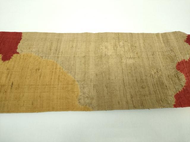 平和屋着物●九寸名古屋帯　生紬　絞り　雪輪重ね花文　正絹　逸品　DABB4669ps