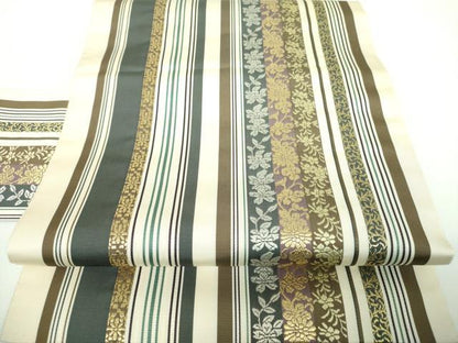 平和屋着物●本場筑前博多織 八寸名古屋帯 花間道 金糸 正絹 逸品 DABB4687ps
