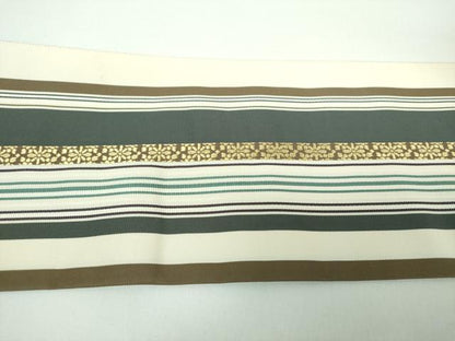 平和屋着物●本場筑前博多織 八寸名古屋帯 花間道 金糸 正絹 逸品 DABB4687ps