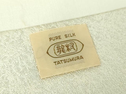 平和屋着物●龍村美術織物　九寸開き名古屋帯　菊もみ錦　銀糸　正絹　逸品　DABB4695ps