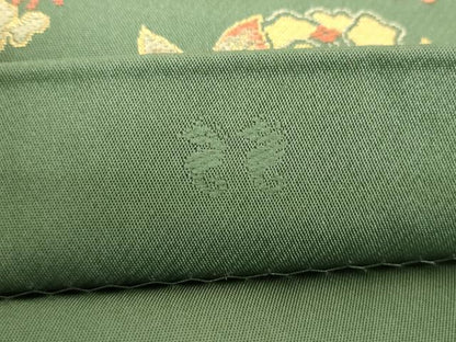 平和屋着物●名物裂一筋　西陣・あらいそ謹製　つけ帯　雪輪花文　正絹　逸品　未使用　DABB4696ps