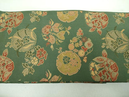 平和屋着物●名物裂一筋　西陣・あらいそ謹製　つけ帯　雪輪花文　正絹　逸品　未使用　DABB4696ps