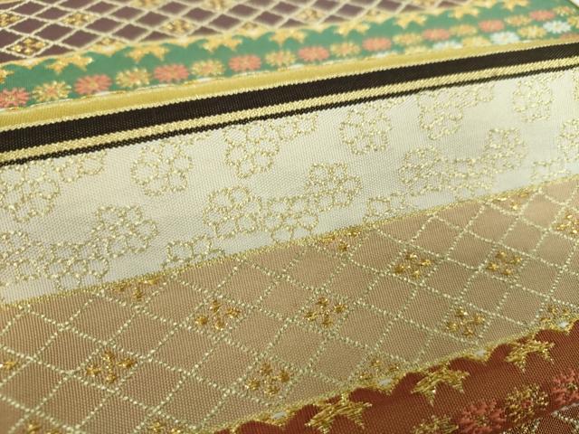 平和屋着物●西陣　河村織物　河村つづれ　つけ帯　手織　名物苺錦文　金糸　正絹　逸品　未使用　DABB4697ps