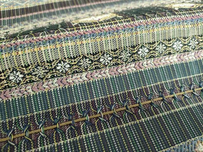 平和屋着物●ワンタッチつけ帯　もじり織　横段花文　金銀糸　やまと誂製　正絹　逸品　未使用　DABB4704ps