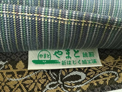 平和屋着物●ワンタッチつけ帯　もじり織　横段花文　金銀糸　やまと誂製　正絹　逸品　未使用　DABB4704ps
