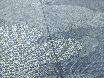 平和屋着物●江戸小紋　訪問着　作家物　雲取り吉祥文　正絹　逸品　未使用　DABB4712ps