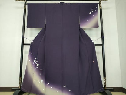 平和屋着物●十日町友禅　女流作家　遠田藤舟　訪問着　舞桜　暈し染め　正絹　逸品　未使用　DABB4713ps