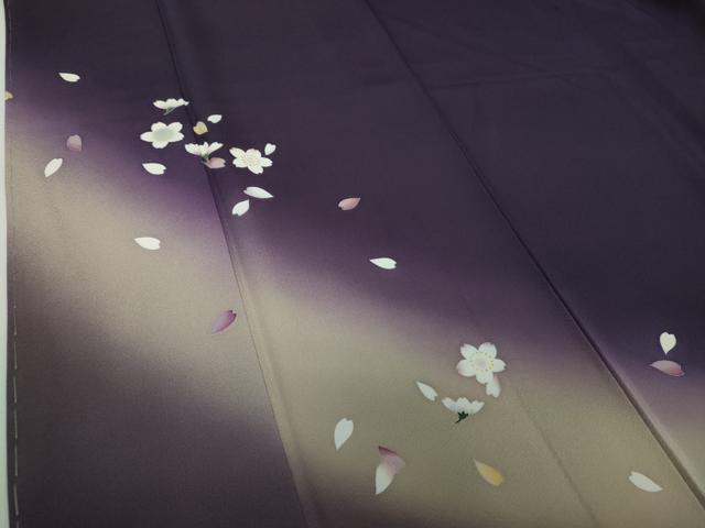 平和屋着物●十日町友禅　女流作家　遠田藤舟　訪問着　舞桜　暈し染め　正絹　逸品　未使用　DABB4713ps