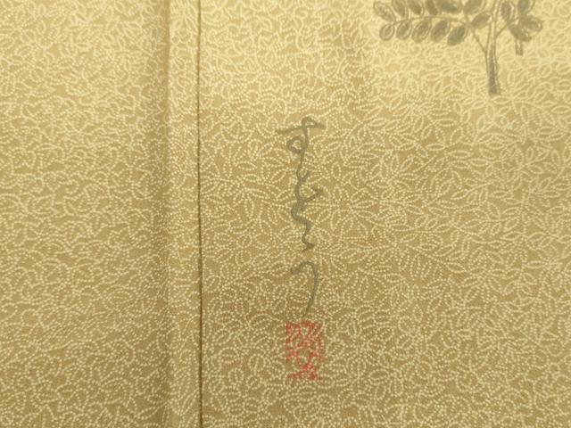 平和屋着物●江戸小紋　作家物　草木染　草花文　正絹　逸品　DABB4717ps