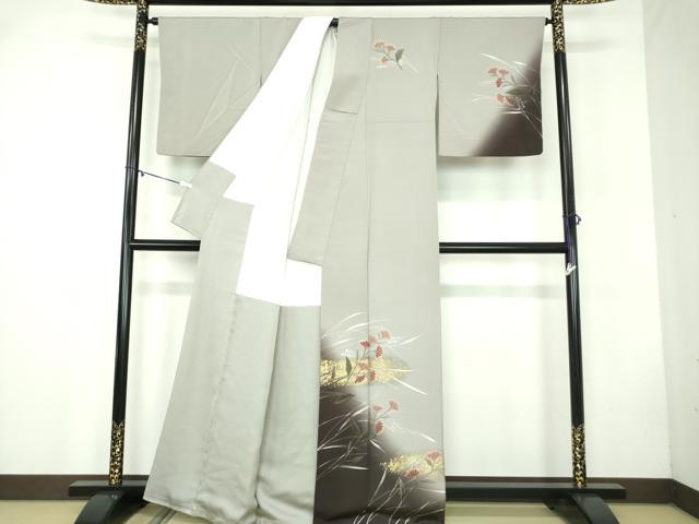 平和屋着物●ファッションデザイナー　HIROKO KOSHINO　コシノヒロコ　訪問着　ろうけつ染　草花文　暈し染　金彩　正絹　逸品　DABB4720ps