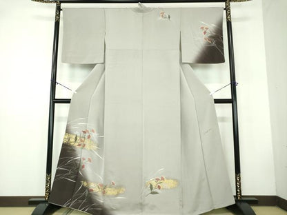 平和屋着物●ファッションデザイナー　HIROKO KOSHINO　コシノヒロコ　訪問着　ろうけつ染　草花文　暈し染　金彩　正絹　逸品　DABB4720ps