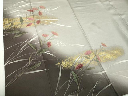 平和屋着物●ファッションデザイナー　HIROKO KOSHINO　コシノヒロコ　訪問着　ろうけつ染　草花文　暈し染　金彩　正絹　逸品　DABB4720ps