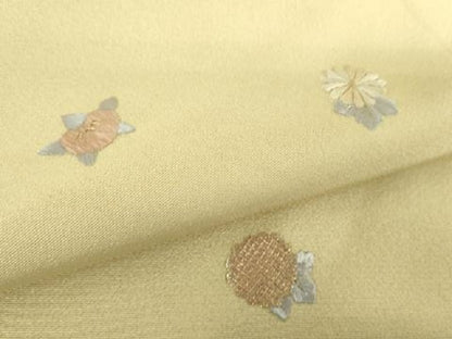 平和屋着物●上質な小紋　総刺繍　舞花文　金糸　正絹　逸品　DABB4725ps