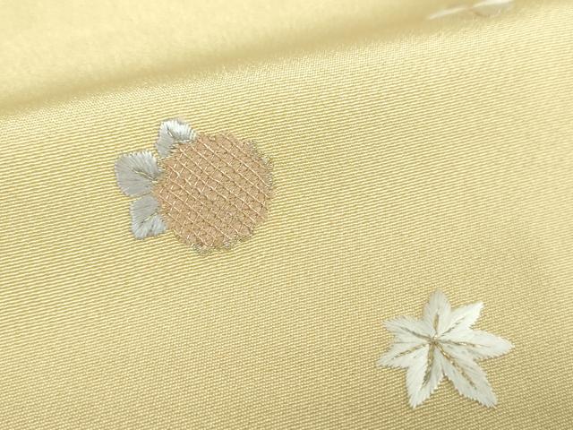 平和屋着物●上質な小紋　総刺繍　舞花文　金糸　正絹　逸品　DABB4725ps