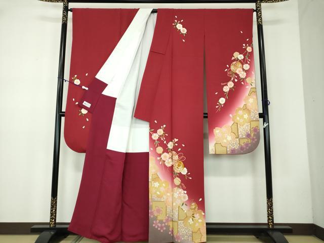 平和屋着物●豪華振袖 刺繍 桜手毬 暈し染め 金彩 やまと誂製 正絹 逸品 DABB4728ps