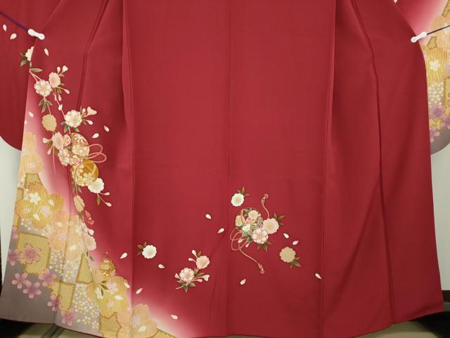 平和屋着物●豪華振袖 刺繍 桜手毬 暈し染め 金彩 やまと誂製 正絹 逸品 DABB4728ps