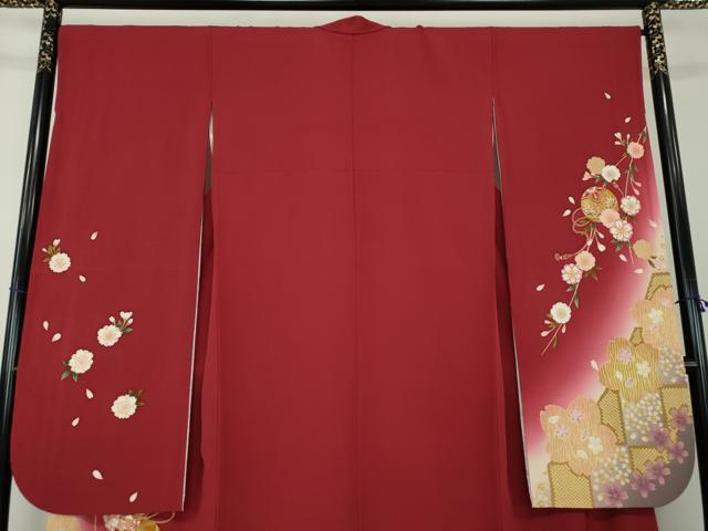 平和屋着物●豪華振袖 刺繍 桜手毬 暈し染め 金彩 やまと誂製 正絹 逸品 DABB4728ps